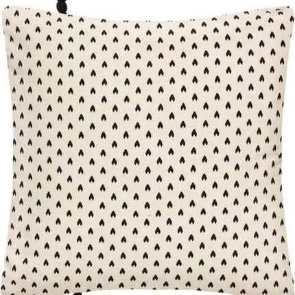 Sierkussen hoes wit en zwart face 40 x 40 cm