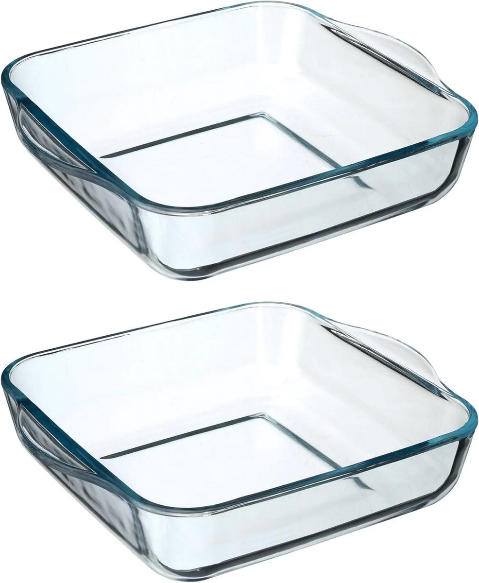 Secret de Gourmet Auflaufform quadratisch - Glas - 22 x 6 cm - 2er Set