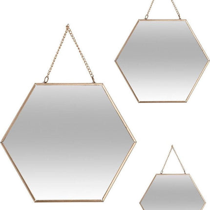 Spiegel - Wandspiegel - Muurdecoratie - 3 x Gouden Spiegels
