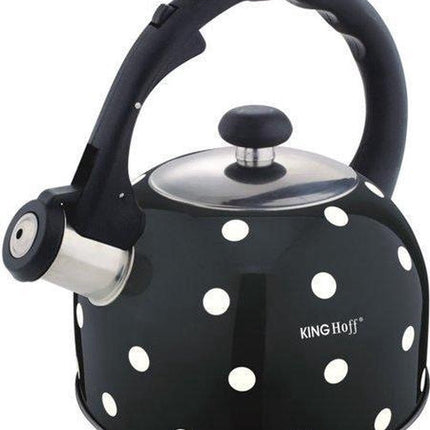 Kinghoff Fluitketel zwart stippel - 2,6 l