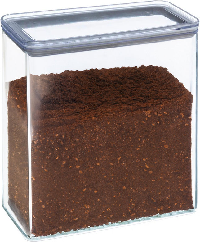 5Five Voorraadpot - keuken/voedsel - kunststof - 3000 ml - luchtdichte deksel - transparant - 20 x 10 x 20 cm