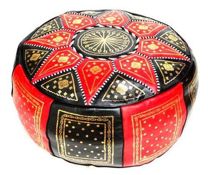 Poef zwart/rood