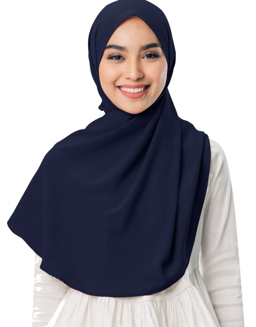 Hoofddoek crêpe chiffon XL – grote hijab van 135 x 135 cm, veel kleuren