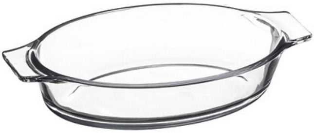 Mini Ovaal Glazen Schaaltje 20 x 11 cm - Met Geïntegreerde Handvatten - Oven- en Saladeschaal - Glas - Glazen schaal - Klein