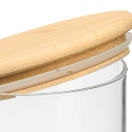 Vivalto Glazen Bewaarpot met Bamboe Deksel – 800 ml – Hittebestendig Borosilicaatglas – Luchtdicht