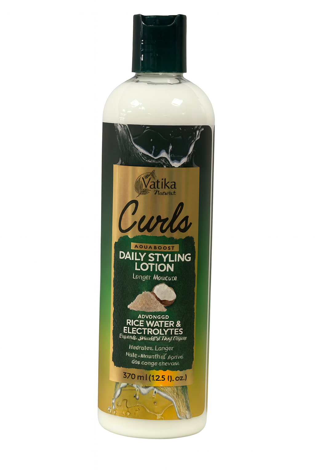 Vatika Curls Daily Styling Lotion met rijstwater en elektrolyten – 370 ml – foto 2