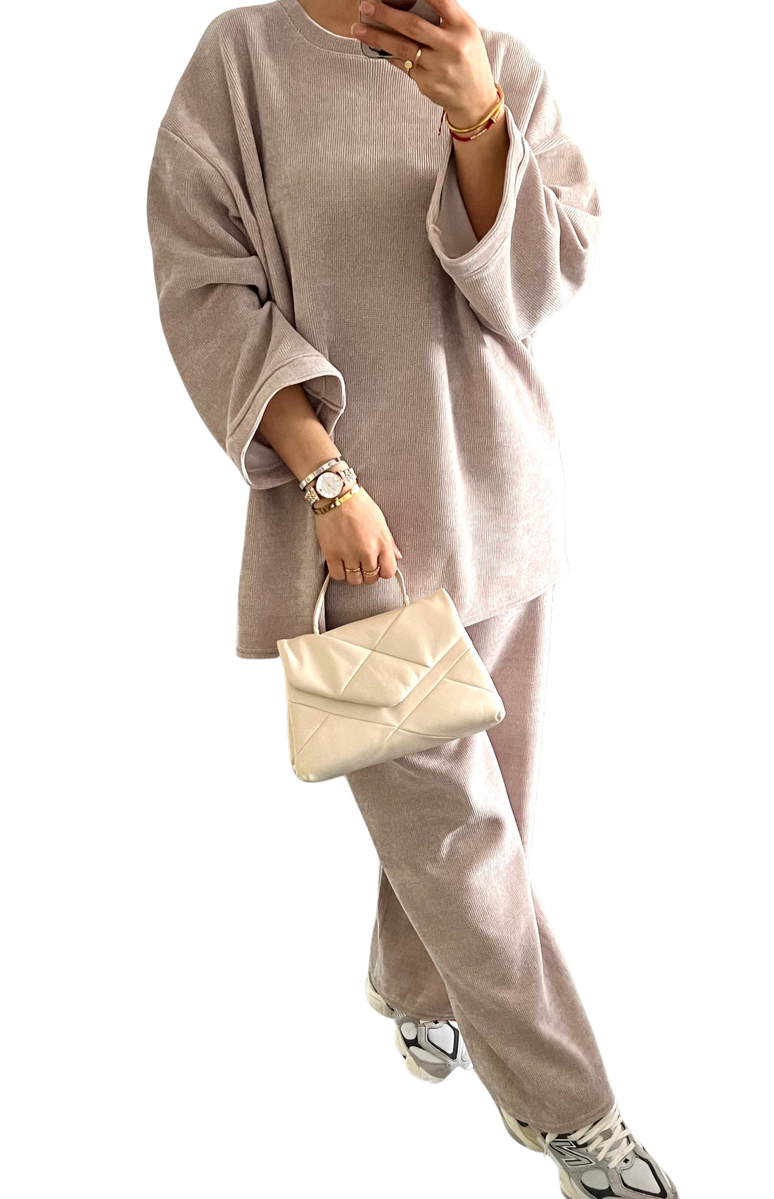 Maya twinset dames – co-ord set met lange mouwen en wide leg broek