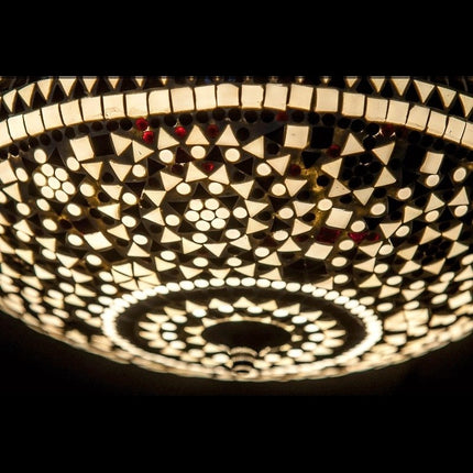 Oosterse mozaïek plafonnière wit zwart Ø 38 cm