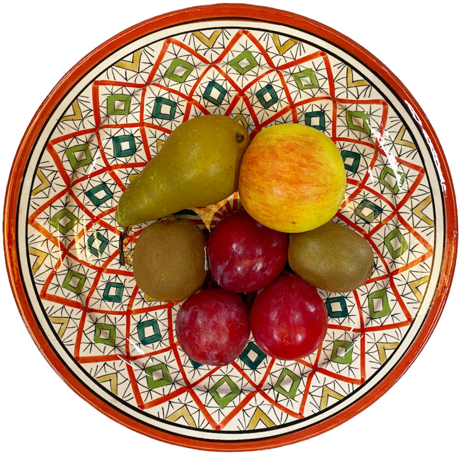 Grote Marokkaanse schaal Asfi – handbeschilderde fruitschaal, Ø 35 cm – foto 5