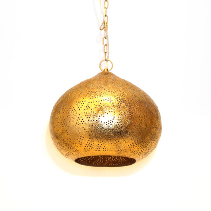 oosterse hanglamp filigrain stijl - pompoen - vintage goudhanglamp filigrain