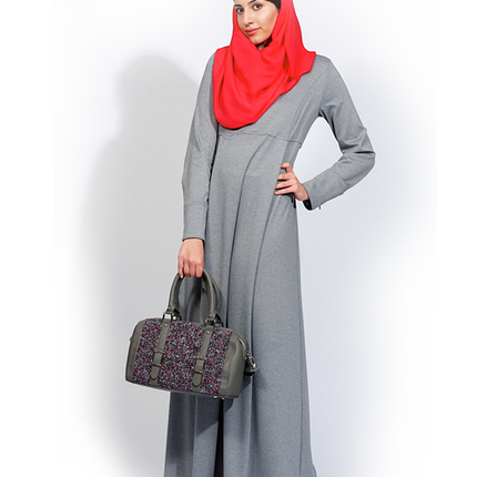 Abaya Feather Grey