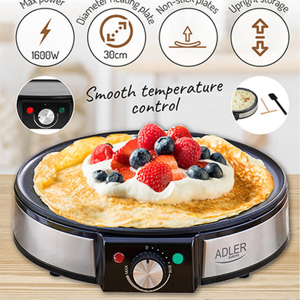 Adler Crêpemaker - Elektrisch - ⌀30cm