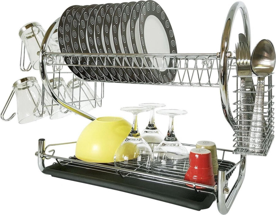 Metal Dish Drying Rack with Drip Tray | Dish Drainer