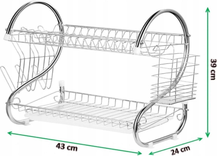 Metal Dish Drying Rack with Drip Tray | Dish Drainer