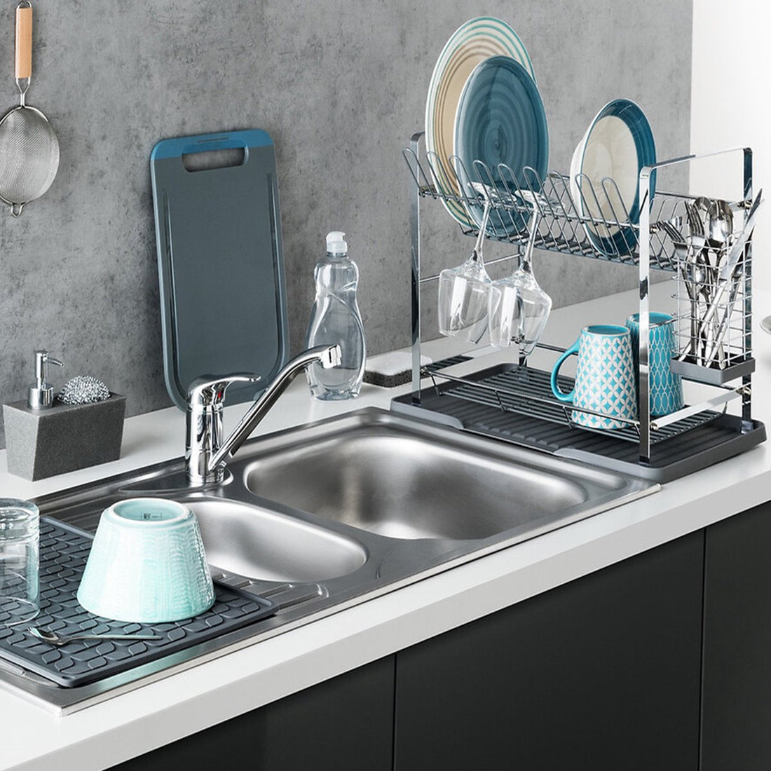 2-tier dish organizer