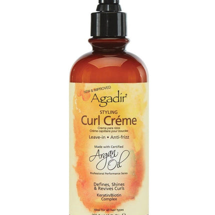 Agadir Argan Oil Leave-in Styling Curl Creme Keratin Biotin Complex 10oz