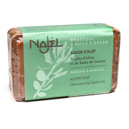 Arganolie Aleppo Zeep met ghassoul - 100 gram