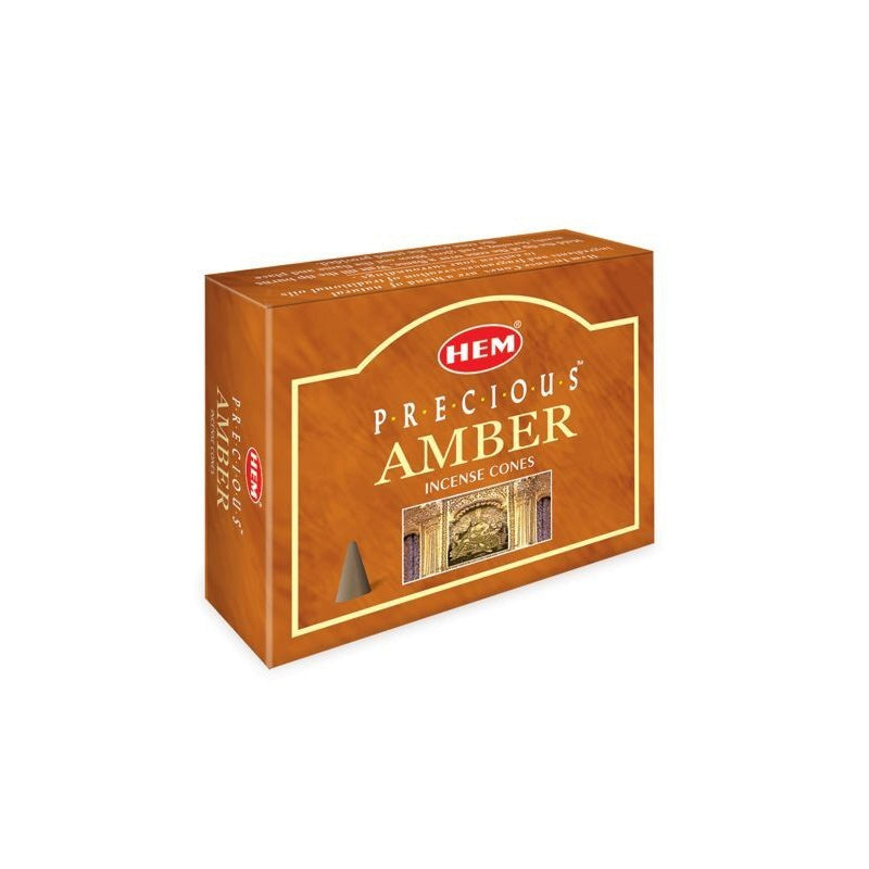 HEM amber wierookkegeltjes – handgerold, 10 kegeltjes per pak