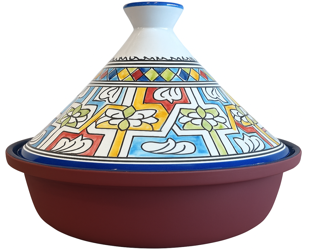 Marokkaanse tajine 30 cm – handgeschilderd deksel in Andalusisch mozaïek