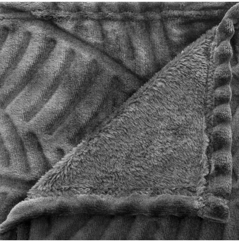 Anthracite Throw with Palm Pattern XL – 240×220