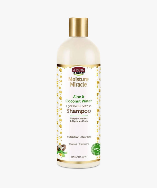 African Pride Moisture Miracle Aloe &amp; Coconut Water Hydrate &amp; Cleanse Shampoo 354ml