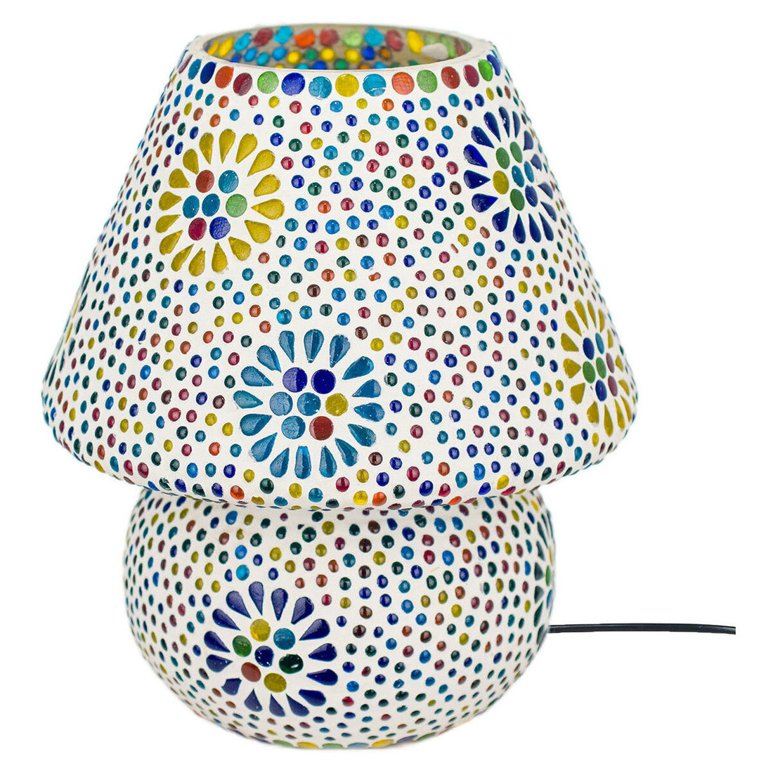 Lampe de table arabe | Lampe marocaine | Forme champignon | 22x18x18cm | Multicolore