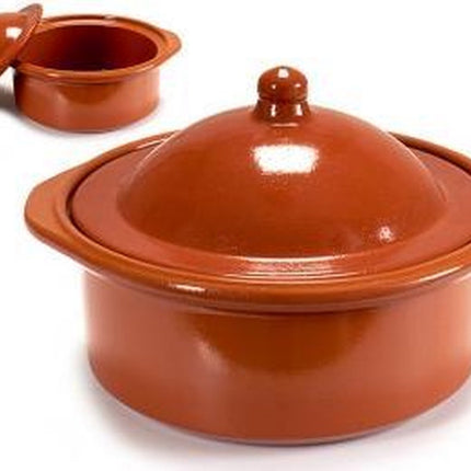 Cocotte - kookpot van bruine klei, 2,5 liter