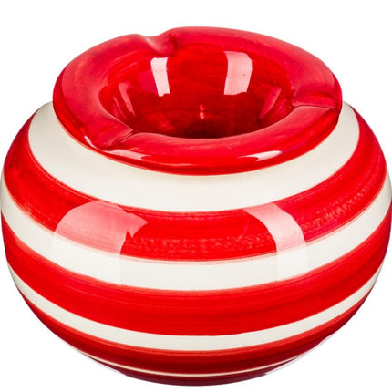Ronde aardewerk asbak