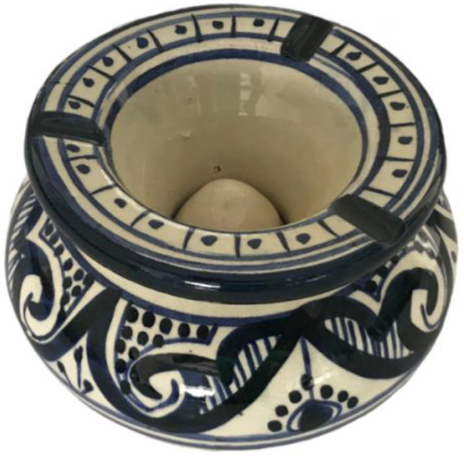 Blau weiß Aschenbecher XL