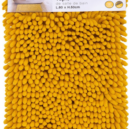 Badkamer kleedje/badmat voor de vloer - 50 x 80 cm - mosterdgeel - extra dikke noppen