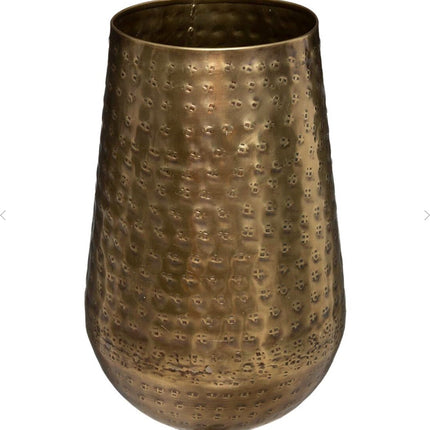 Atmosphera Bloemenvaas - metaal - bronskleurig - metallic - 15 x 23 cm