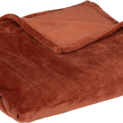 fleece deken/fleeceplaid - terracotta - 125 x 150 cm
