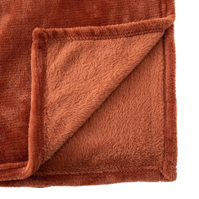 Atmosphera fleece deken - fleeceplaid - terracotta - 130 x 180 cm