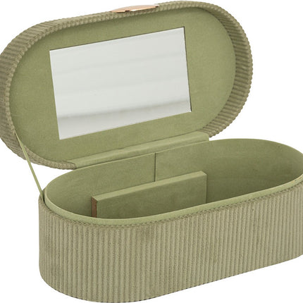 Atmosphera Groen sieraden bakje met spiegeltje