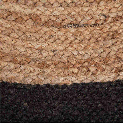 Atmosphera Jute vloerkleed rond met naturel met zwarte rand diameter 120 cm