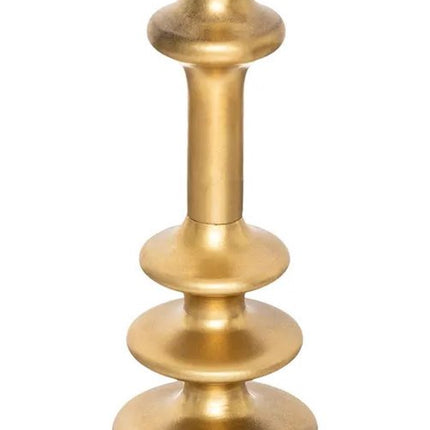 Kandelaar - decoratief metaal - dinerkaarsen - goud - D12 x H26 cm