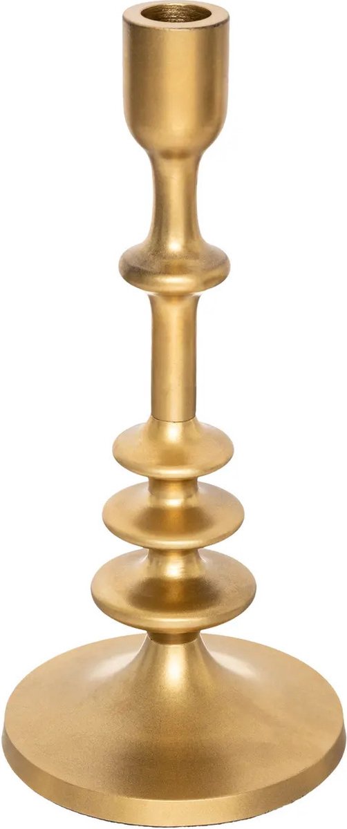Candlestick - decorative metal - dinner candles - gold - D12 x H26 cm