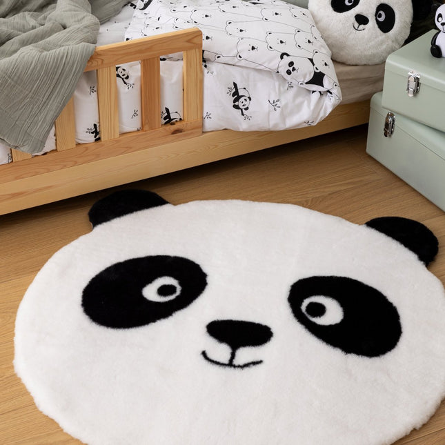 Atmosphera Kids Panda Vloerkleed - Ø100cm - Wit