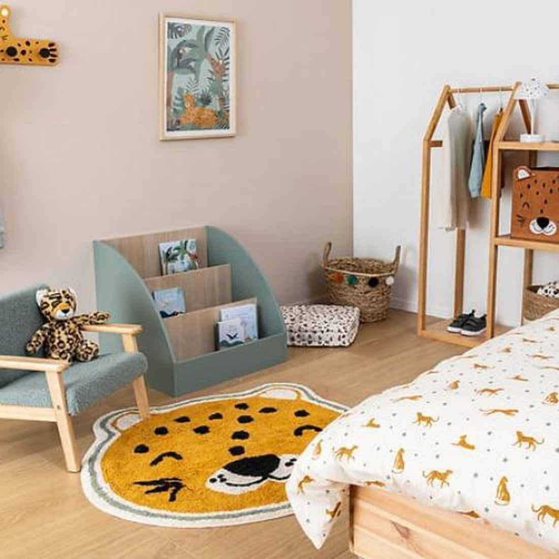 Atmosphera Kids vloerkleed Kori luipaard – rond kinderkleed Ø 90 cm, oker – foto 3