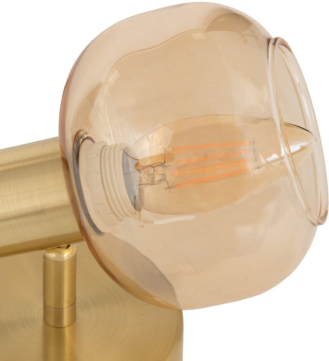 Atmosphera Pilia Wandlamp - 10x16x10cm - Goud/Amber