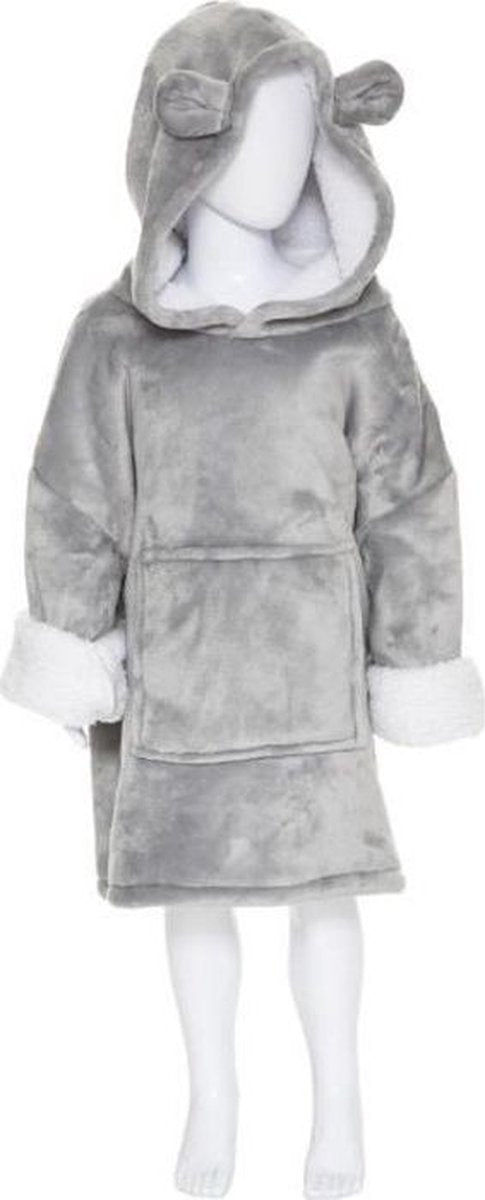 Bear hoodie blanket for kids - Extra soft - Fleece sweater - ONE SIZE - 3 to 10 years