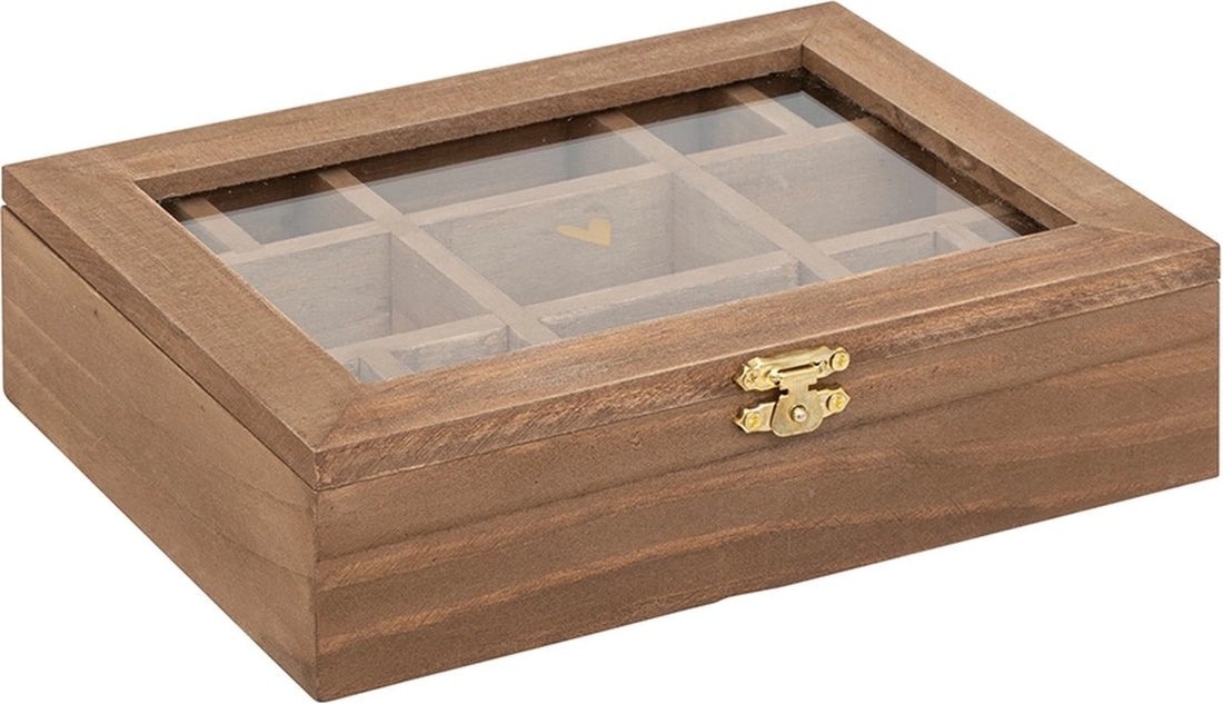 Boîte à bijoux en bois - 13 compartiments