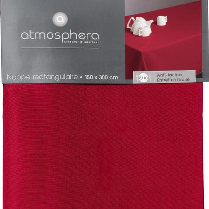 Atmosphera Tafelkleed linnen anti vlek - 150 x 300 cm - Anti vlekken - Rood