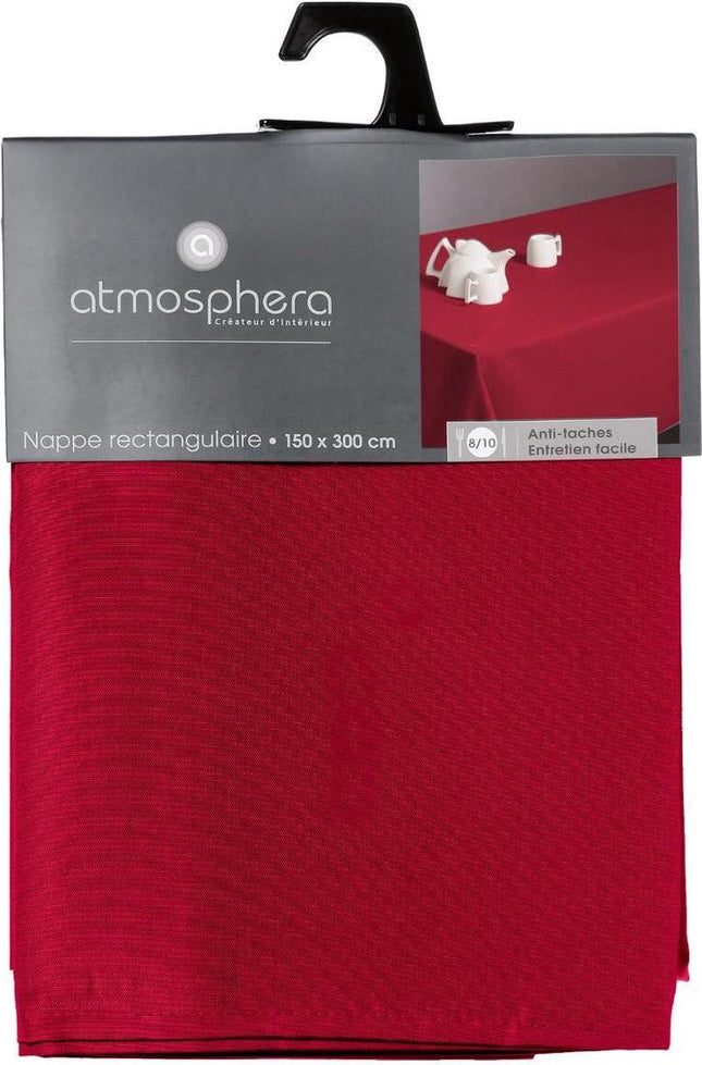 Atmosphera Tafelkleed linnen anti vlek - 150 x 300 cm - Anti vlekken - Rood