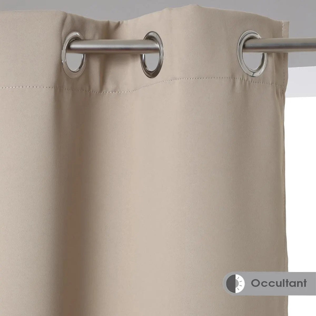 Atmosphera blackout curtains - set of 2 pieces - W135 x L240 cm - beige - pleated - with eyelets - ready to hang