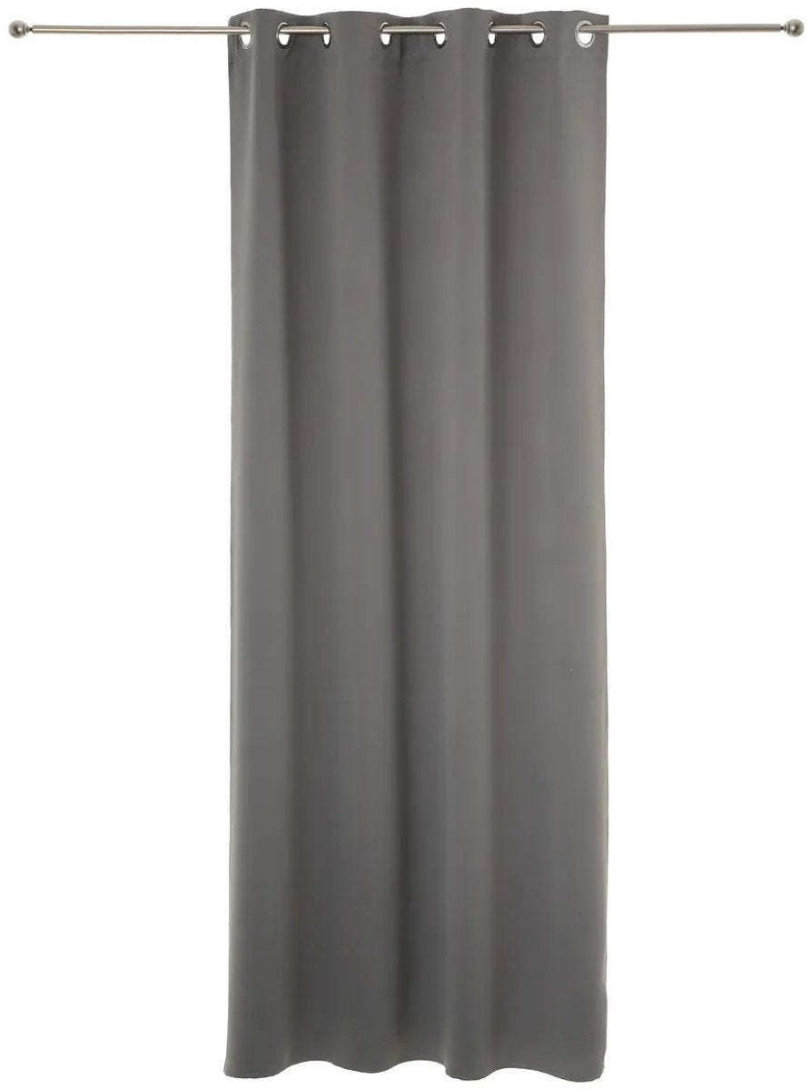 Atmosphera blackout curtains - set of 2 - W135 x L240 cm - grey - pleated - with rings - ready-made