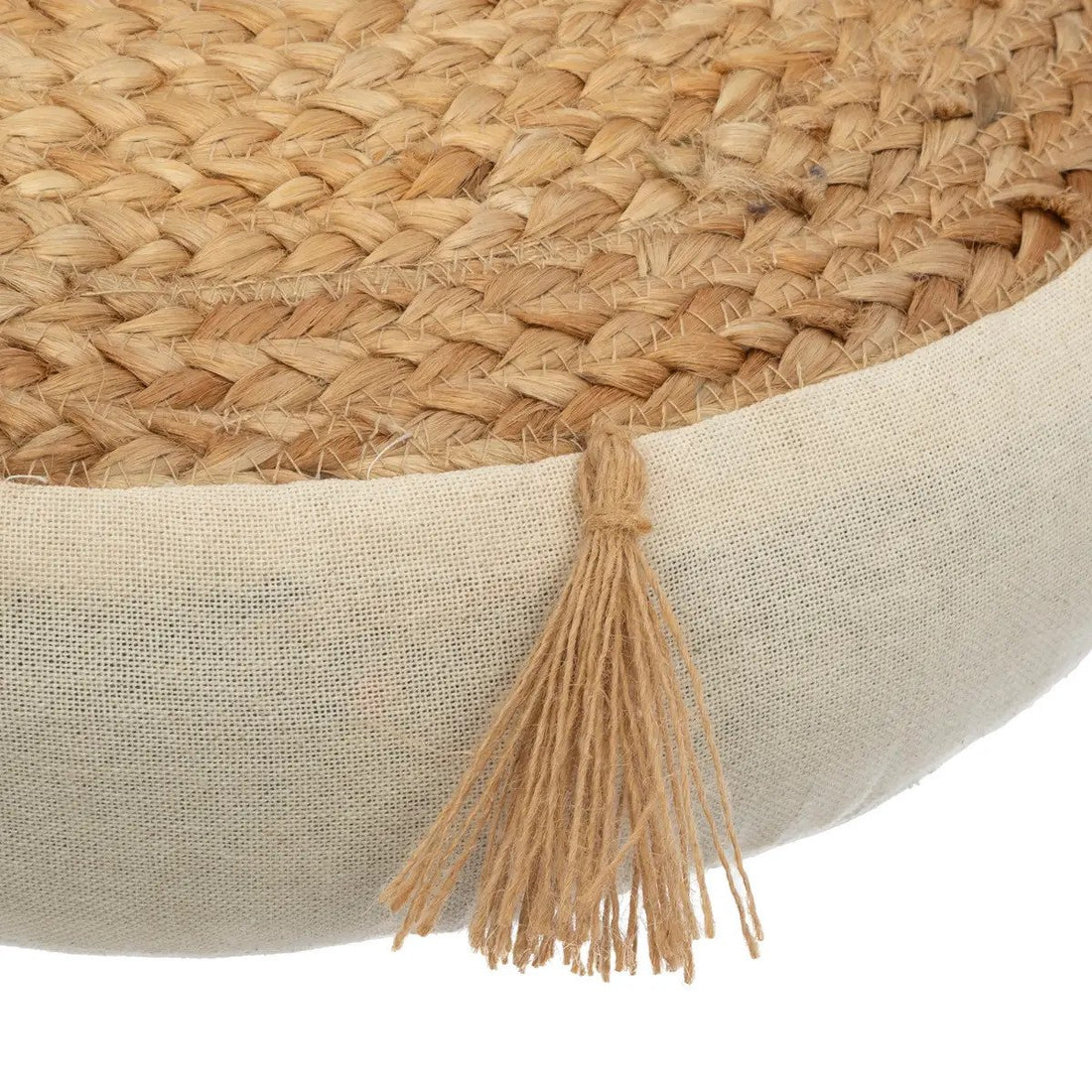 Rituals floor cushion - beige - jute/cotton - 38 x 8 cm