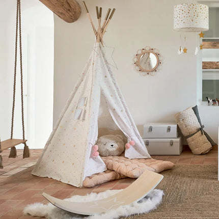 Wandspiegel - bloem - rotan - D38 cm - bohemian/boho spiegel