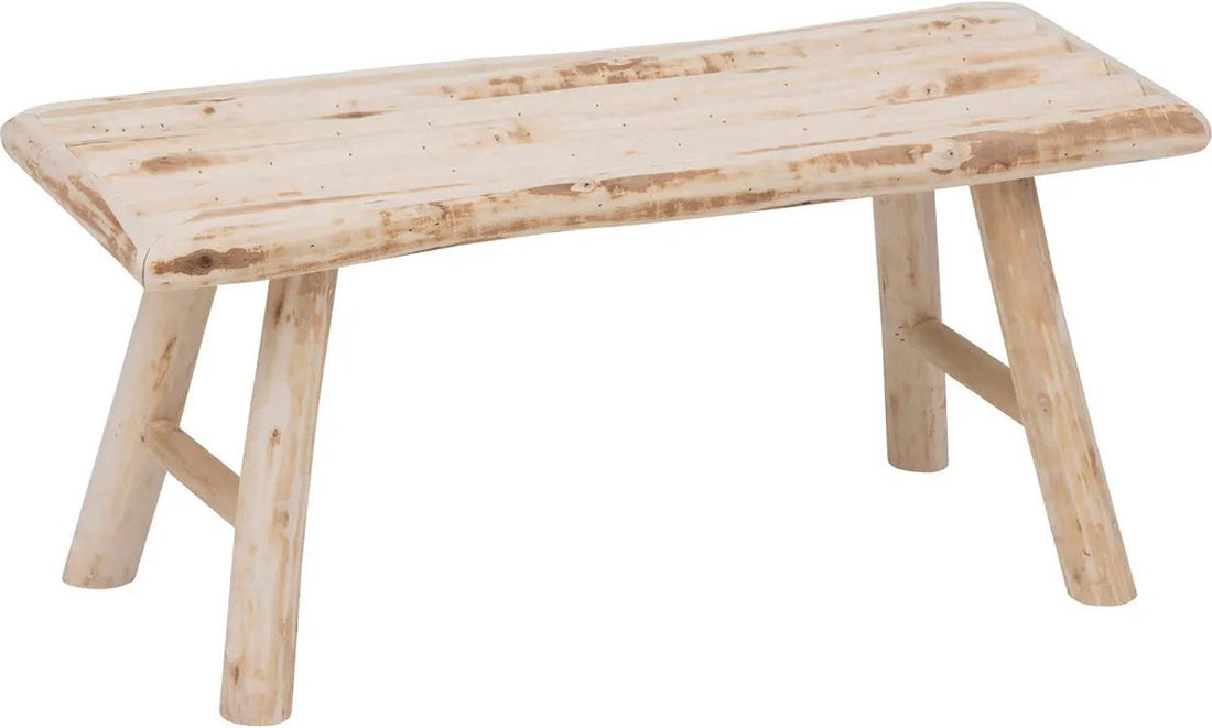 Tabouret/banquette d'appoint - bois - couleur bois - L70 x l26 x H31 cm - 2 places - pour l'intérieur