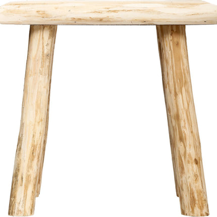 Zit krukje/bijzet stoel - hout - houtskleur - L23 x B34 x H31 cm